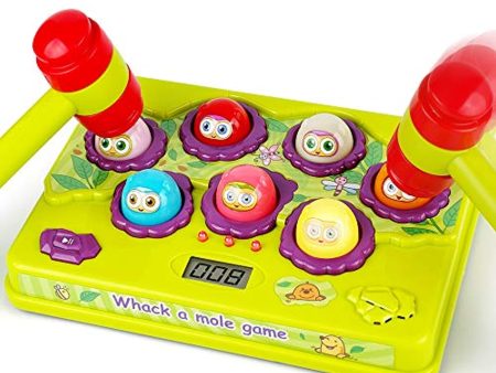 BAODLON Interactive Pound a Mole Game, Toddler Toys, Light-Up Musical Pounding Toy, Early Developmental Toy, Fun Gift for Age 2, 3, 4, 5 Years Old Kids, Boys, Girls, 2 Soft Hammers Included For Cheap