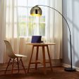 Versanora VN-L00013 Arquer Real Marble Base Modern LED Arc Floor Lamp Tall Standing Hanging Light with Bell Shade for Living Room Reading Bedroom Home Office, 67 inch Height, Black on Sale