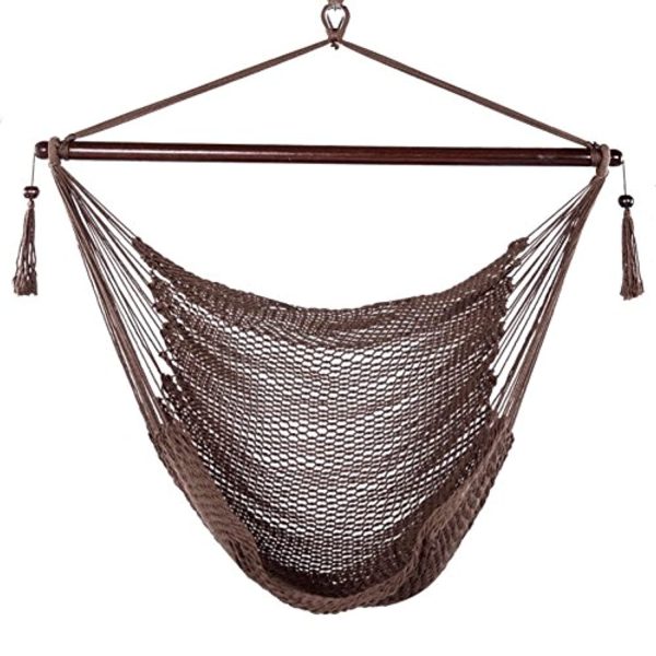 Viewee Hanging Hammock Chair, Swing Chair, 40-inch Wide Seat, Polyester Cotton (Mocha) For Cheap