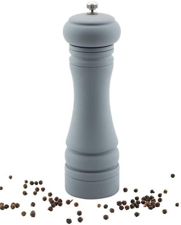 WOSBO 7.5-IN Classic French Pepper Mill: Perfect for Restaurants, Cafes, and Catered Events - Adjustable Coarseness Pepper Grinder - Matte Gray Environment-Friendly Rubberwood - 1-CT Fashion