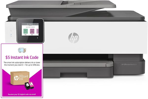 HP OfficeJet Pro 8025 All-in-One Wireless Printer, Smart Home Office Productivity, HP Instant Ink, Works with Alexa (1KR57A) For Sale