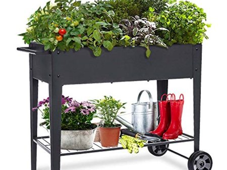 YQLOGY Raised Planter Box with Legs Outdoor Elevated Garden Bed On Wheels for Vegetables Flower Herb Patio Online now