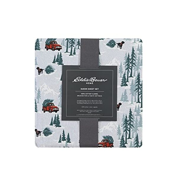 Eddie Bauer - Flannel Collection - 100% Premium High Quality Cotton Bedding Sheet Set, Pre-Shrunk & Brushed For Extra Softness, Comfort, and Cozy Feel, King, Tree Farm Online