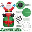 WDERNI 6FT Christmas Inflatable Santa Clause with LED Lights - Happy Xmas Holiday Blow Up for Outdoor Yard Lawn Garden Archway Thanksgiving Decorations Supply