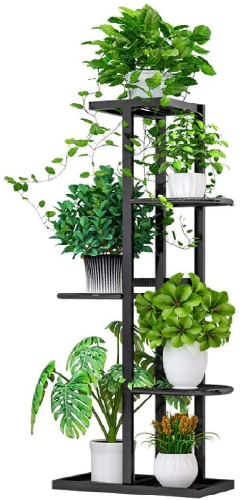 WEENINE Flower Plant Stand Indoor 5 Tier Metal Plant Stand Flower Pots Stander Display Pots Holder (Black) Online