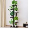 WEENINE Classic Indoor Plant Stand Rack, 6 Tier Metal Planter Shelves Flower Pot Stands Holder Shelf for Patio Garden, Living Room (Black) Supply