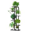 WEENINE Classic Indoor Plant Stand Rack, 6 Tier Metal Planter Shelves Flower Pot Stands Holder Shelf for Patio Garden, Living Room (Black) Supply