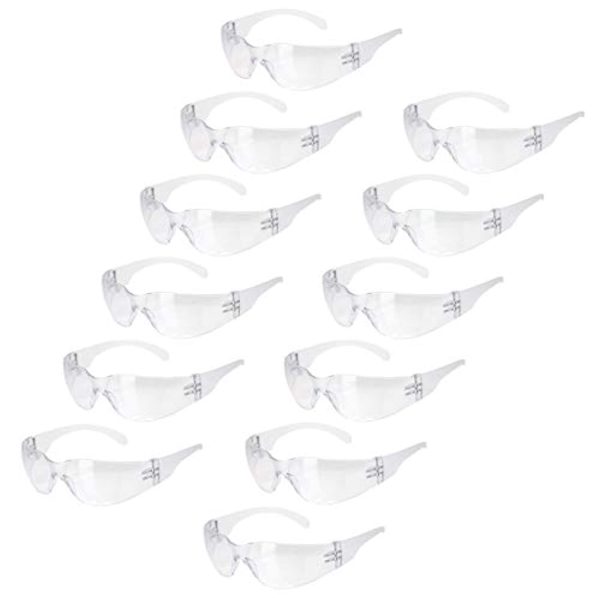 TRUST OPTICS Crystal Series Scratch and Impact Resistant Protective Polycarbonate Safety Glasses, 12 Pairs Cheap