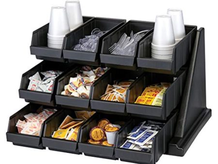 Simpli-Magic 12RS12110 Black Versa Self Serve Condiment Bin Stand Set with 3-Tier Stand and 12  Condiment Bins Case of 1 Fashion