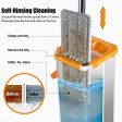 MASTERTOP Floor Mop with Bucket - Flat Mop Bucket with Wringer Set, 10 Reusable Microfiber Mop Pads, Stainless Steel Handle Easy Wring Mop Bucket System Fashion