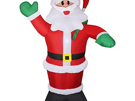 WDERNI Inflatable Santa Claus 6ft Christmas Blow-Up Yard Decoration with LED Best Gift for Indoor Outdoor Holiday Party, with LED Light, Water Bag, and Electric Air Pump Fashion