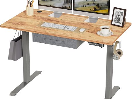 BANTI Adjustable Height Standing Desk with Drawers, 55x24 Inches Electric Stand Up Desk, Sit Stand Home Office Desk with Black Frame Black Top, (B-SDE-55BK) Hot on Sale