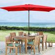 Viewee 10  Rectangular Patio Umbrella Outdoor Market Table Umbrella with Push Button Tilt and Crank (Red) Supply