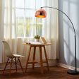 Versanora VN-L00013 Arquer Real Marble Base Modern LED Arc Floor Lamp Tall Standing Hanging Light with Bell Shade for Living Room Reading Bedroom Home Office, 67 inch Height, Black on Sale