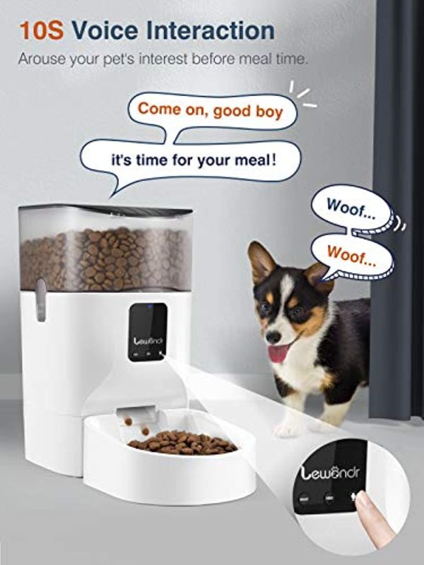 Lewondr 7L Automatic Cat Feeder With APP Control, 2.4G WiFi Enabled Dog Auto Dry Food Dispenser With Locking buckle Lid,up to 10 Meals and 12 Portion Control Daily, 10S Voice Recorde for Dogs and Cats on Sale