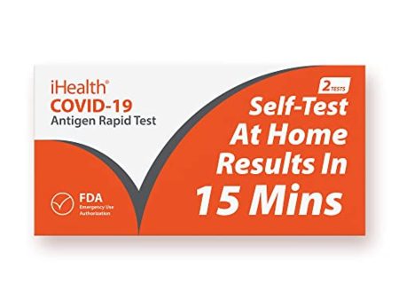 iHealth COVID-19 Antigen Rapid Test, 2 Tests per Pack,FDA EUA Authorized OTC at-Home Self Test, Results in 15 Minutes with Non-invasive Nasal Swab, Easy to Use & No Discomfort Cheap