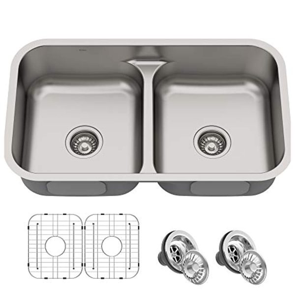 XINLEO  KBU32 Premier Kitchen Sink Double Bowl, Stainless Steel Online Hot Sale