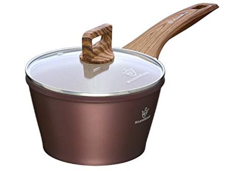 WaxonWare Non Stick Saucepan & Wok Pot, Induction Compatible & Marbellous Coating (A 100% PFOA Free Coating Made In Germany) - For Sauces, Soups, Pasta & Rice (2.2 Quart Saucepan) Fashion