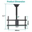 WALI Ceiling TV Mount, Full Motion Adjustable TV Mount Bracket Fits Most Ultrawide LED, LCD, OLED 4K TVs 37 to 70 inch, up to 110lbs, VESA 600x400mm (CM3770), Black Hot on Sale