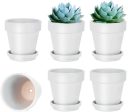 Vensovo  4 Inch Terra Cotta Pots with Saucer - 6 Pack Clay Flower Pots with Drainage, Great for Plants, Crafts, Wedding Favor (4 inch) Sale