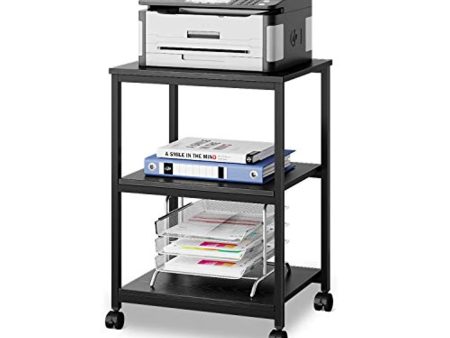 DEVAISE Mobile 3-Shelf Printer Cart, Printer Stand on Wheels for Office Home, Black… Discount