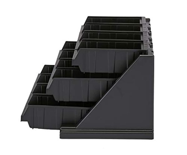 Simpli-Magic 12RS12110 Black Versa Self Serve Condiment Bin Stand Set with 3-Tier Stand and 12  Condiment Bins Case of 1 Fashion