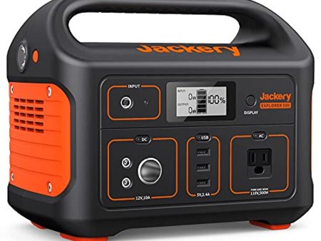 Jackery Portable Power Station Explorer 500, 518Wh Outdoor Solar Generator Mobile Lithium Battery Pack with 110V 500W AC Outlet (Solar Panel Optional) for Road Trip Camping, Outdoor Adventure Sale