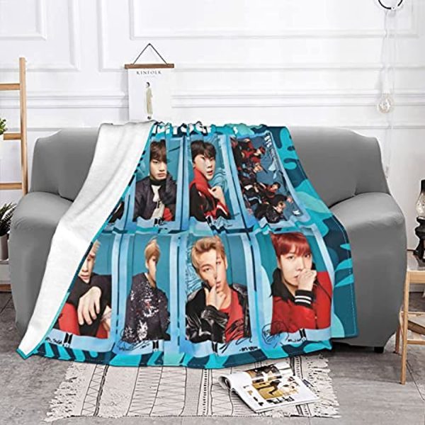 Ultra Soft Light Weight Kpop Band Throw Blanket Air Conditioning Blanket Comfy Fluffy Quilt for Bed Couch Sofa Living Room Picnic 50x40 60x50 80x60 Inches Supply