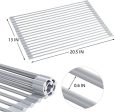 Wisdays Roll Up Dish Drying Rack, Large 20.5 (L) x 13 (W) Roll-up Multi-Use Over The Sink Drying Draining Silicon Coated Steel Solid Round Rods Online Hot Sale