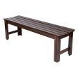 Shine Company 4205BB 5 Ft. Backless Wooden Outdoor Patio Garden Bench, Burnt Brown on Sale