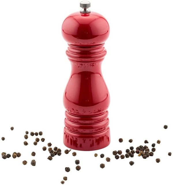 WOSBO 7.5-IN Classic French Pepper Mill: Perfect for Restaurants, Cafes, and Catered Events - Adjustable Coarseness Pepper Grinder - Matte Gray Environment-Friendly Rubberwood - 1-CT Fashion