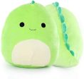 XFHR 1 Pcs Cute Dinosaur Plush Toy Dinosaur Stuffed Animal, 8 Inch Cotton Plushies Doll Soft Lumbar Back Cushion Pillow for Car and Home Decoration Plush Birthday Gifts(Green) For Sale