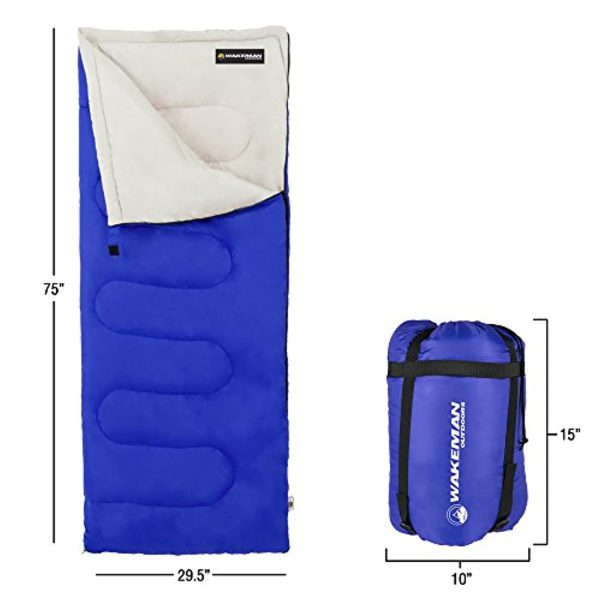 Wakeman Outdoors Sleeping Bag-Lightweight, Carrying Bag with Compression Straps Included-Great for Adults Online