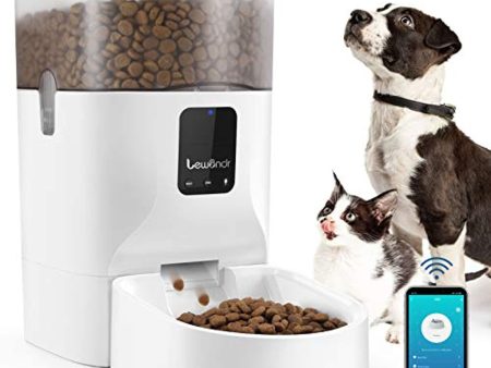 Lewondr 7L Automatic Cat Feeder With APP Control, 2.4G WiFi Enabled Dog Auto Dry Food Dispenser With Locking buckle Lid,up to 10 Meals and 12 Portion Control Daily, 10S Voice Recorde for Dogs and Cats on Sale