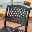 WENHAUS Knight Home Hallandale Outdoor Cast Aluminum Chairs, 2-Pcs Set, Black Sand Cheap