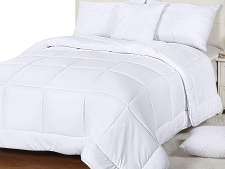 Utopia Bedding All Season Comforter - 250 GSM Plush Microfiber Fill - Quilted Duvet Insert with Corner Tabs Box Border Stitched Comforter - Full Queen - White Discount