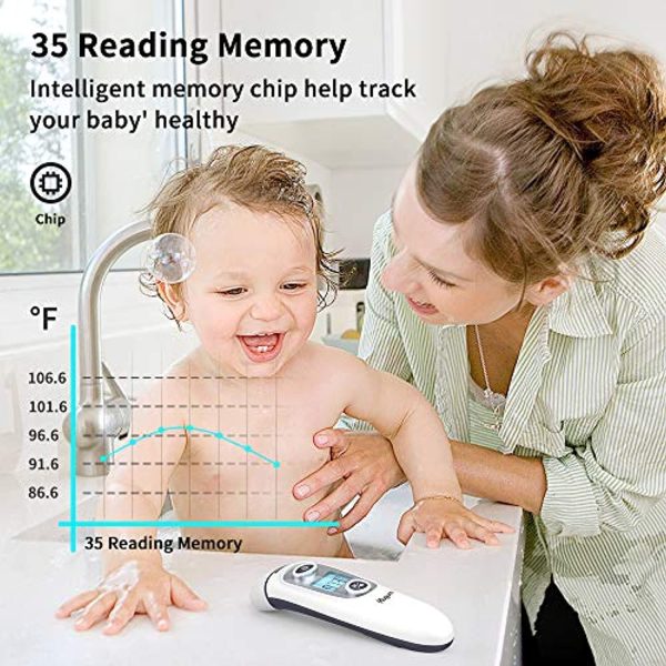 Aazomba Medical Forehead and Ear Thermometer for Baby, Kids and Adults - Infrared Digital Thermometer with Fever Indicator… For Cheap