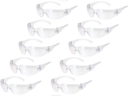 TRUST OPTICS Crystal Series Scratch and Impact Resistant Protective Polycarbonate Safety Glasses, 12 Pairs Cheap