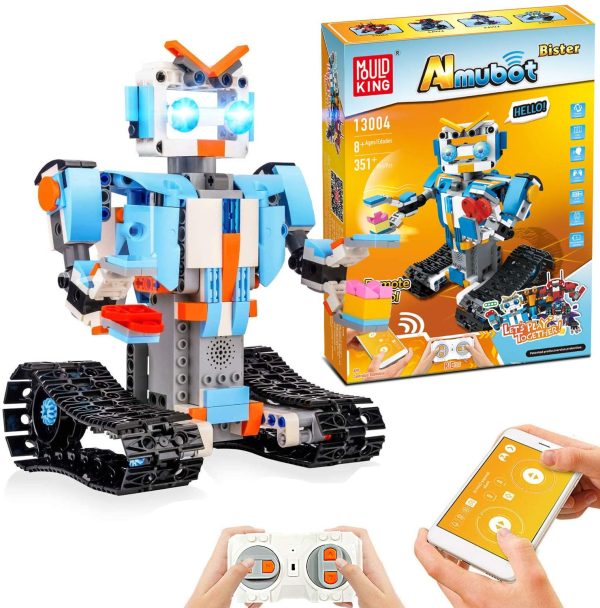 Anysun STEM Building Blocks Robot, Remote and APP Controlled Robot Creative Toys Educational Building Kits Intelligent Rechargeable Construction Building Robot Learning Toy Gift for Boys Girls Hot on Sale