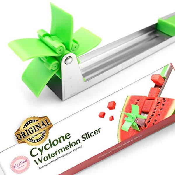 Weetiee Watermelon Windmill Cutter Slicer [Original] - Weetiee Auto Stainless Steel Melon Cuber Knife - Fun Fruit Vegetable Salad Quickly Cut Tool, Best Gift For Cheap