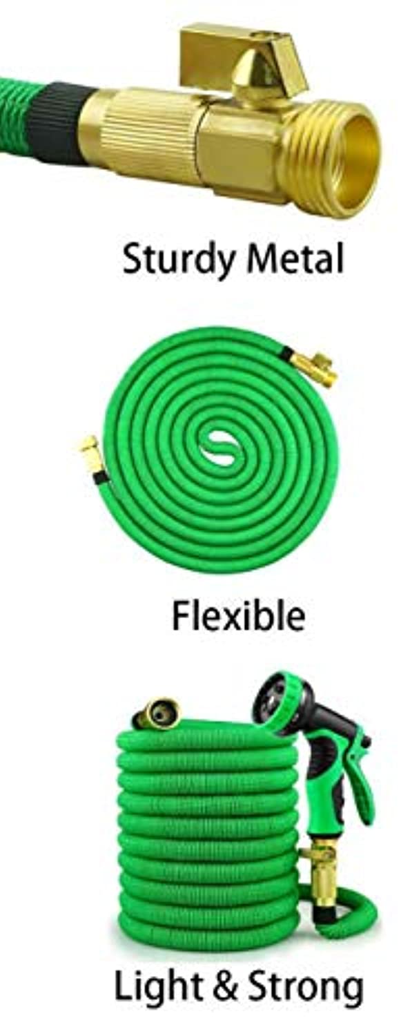 Vezane  50 FT Expandable Flexible Garden Hose, Kink Proof, Triple Core Latex, 3 4 in Brass Fittings with Spray Nozzle. Cheap