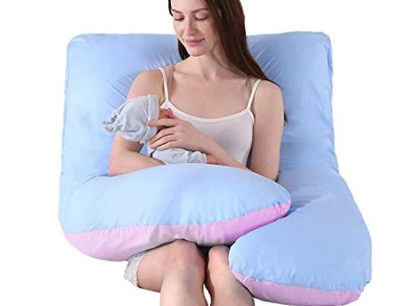 Vanlord Pregnancy Women Pillow, U-Shaped Pillow with Cotton Case,55-inches with Two Color Fashion