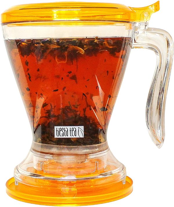 Fu Brewmaster Tea Infuser, 16 Ounce Tea Steeper, BPA Free, Large Tea Strainer with Fine Mesh, Bottom Dispensing, Microwave & Dishwasher Safe, Reusable Tea Filter with Lid Supply