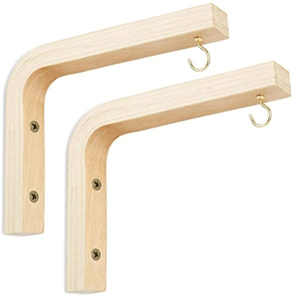 XFHR 2 Pack Plant Hangers Indoor, Plant Hooks, Hooks for Hanging Plants, Wooden Plant Hangers for Indoor Flower Baskets Pot Wind Chime Lanterns Planter Supply