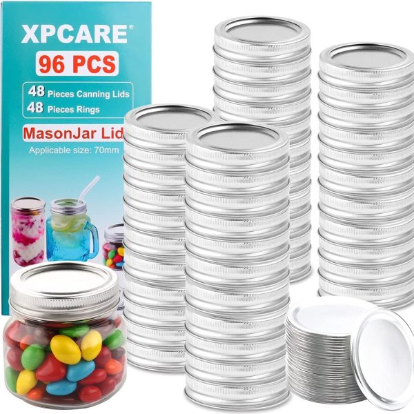 XPCARE 100 Pcs Mason Jar Lids Regular Mouth Canning Lids Lids for Mason Jar Canning Lids Split-type Lids Leak Proof And Secure Canning Jar Caps Online now