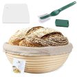 WERTIOO 9 Inch Proofing Basket,WERTIOO Bread Proofing Basket + Bread Lame +Dough Scraper+ Linen Liner Cloth for Professional & Home Bakers Supply