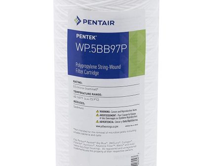 Pentair Pentek WP.5BB97P Big Blue Sediment Water Filter, 10-Inch, Whole House Polypropylene String-Wound Filter Cartridge, 10  x 4.5 , 0.5 Micron Discount