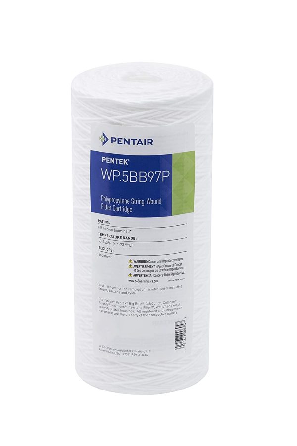 Pentair Pentek WP.5BB97P Big Blue Sediment Water Filter, 10-Inch, Whole House Polypropylene String-Wound Filter Cartridge, 10  x 4.5 , 0.5 Micron Discount