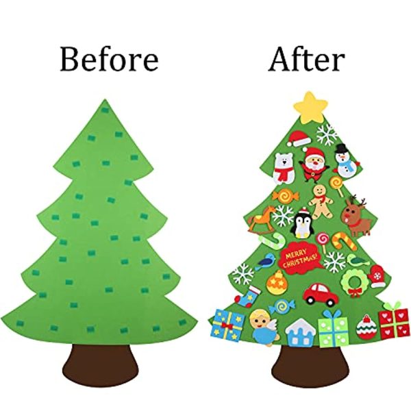 VEEYOL Felt Christmas Tree for Kids - DIY Christmas Tree with 33 Pcs Ornaments - Wall Hanging Xmas Gifts Christmas Decorations Hot on Sale