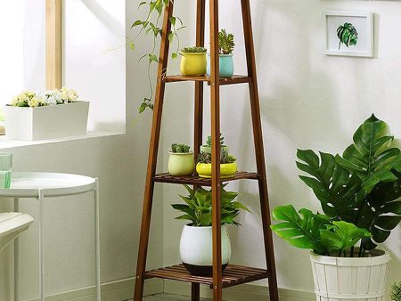 WEENINE Bamboo Tall Plant Stand Pot Holder Small Space Table (4 Tier) Fashion